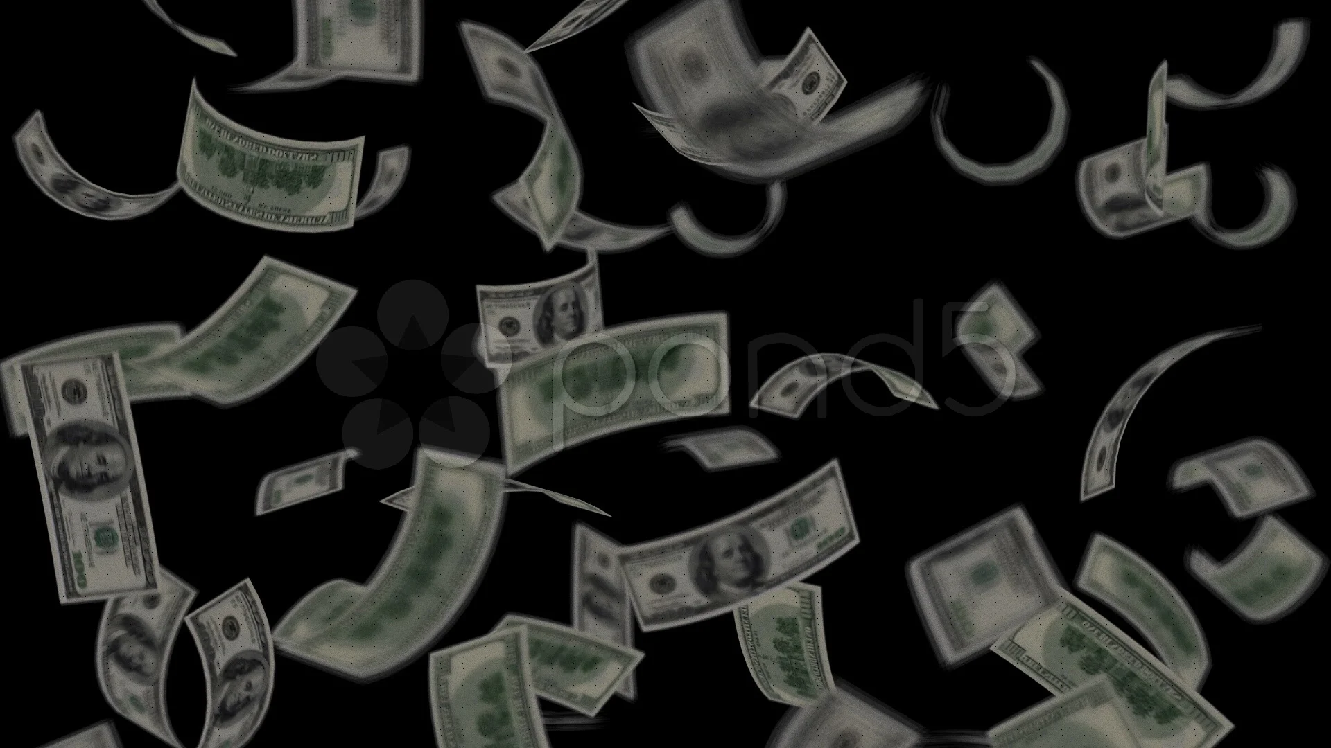 Money Rain Dollar Loopable Black Background Footage 778953