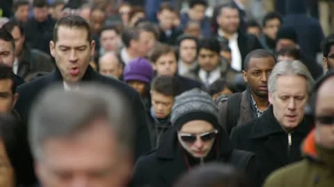 Morning Commuters Crowd Of People Walkin Stock Video Pond5