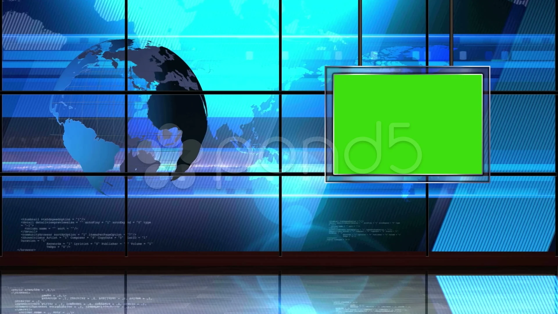 News TV Studio Set 18 Virtual Green Screen Background Loop