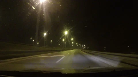 Night CAR Driving On Highway POV Footage Stock Video Pond5