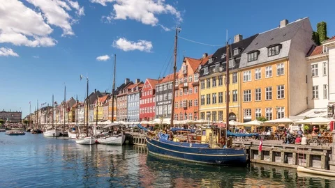 Nyhavn Canal New Harbour A Th Centu Stock Video Pond