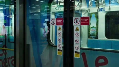 People At The Mrt Platform In Jakarta I Stock Video Pond