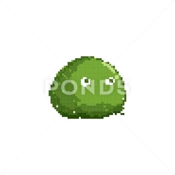 Pixel Art Green Slimeball Graphic