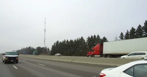 Pov Driving Rear View On Highway With Tr Stock Video Pond