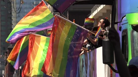 Pride Parade In Toronto With Crowds Of P Stock Video Pond