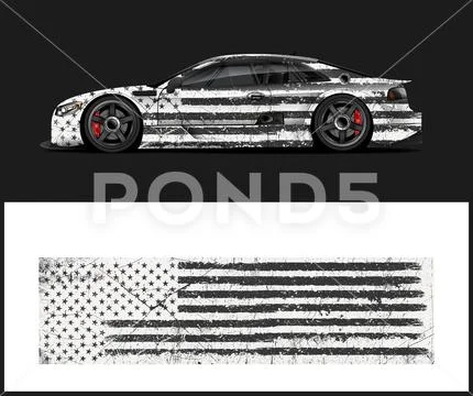 Race Car Graphics American Flag Car Wrap Design Graphic