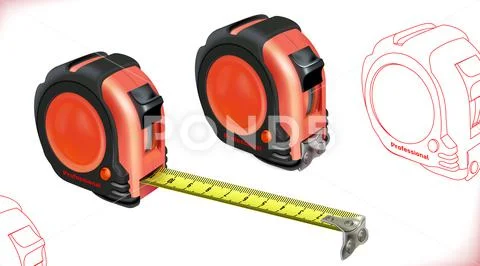 Realistic Tape Measure Isolated On White Background Graphic