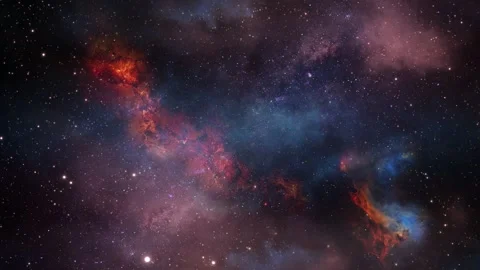 Red And Blue Nebula Moving In Space Bac Stock Video Pond