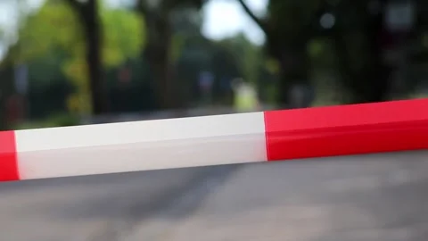 Red White Barrier Tape In Pandemic Lockd Stock Video Pond