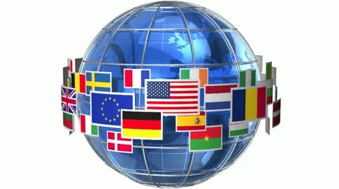 Rotating Earth Globe With World Flags Stock Video Pond