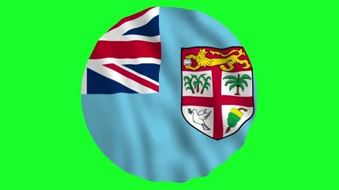 Round Flag Of Fiji Waving In Air K Uhd Stock Video Pond