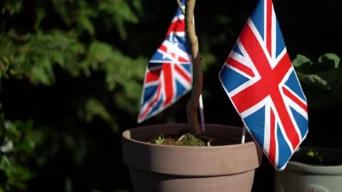 A Set Of British Union Jack Flags Blowin Stock Video Pond