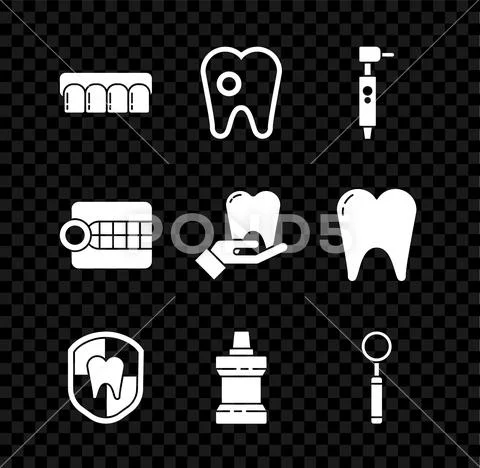 Set Dentures Model Tooth With Caries Drill Dental Protection