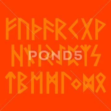 Set Of Old Norse Scandinavian Runes Rune Alphabet Illustration 131221664