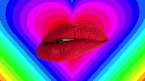 Sexy Full Red Lips Lipstick Mouth Pout H Stock Video Pond