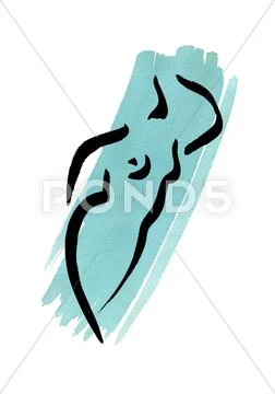 Silhouette Of Nude Woman Stock Illustration 42304084