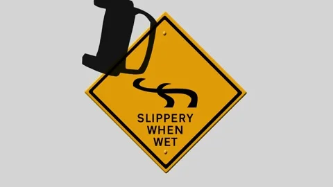 Slippery When Wet Road Sign Animation Stock Video Pond