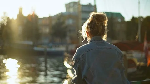 Slow Motion Back View Of Blonde Girl In Stock Video Pond5