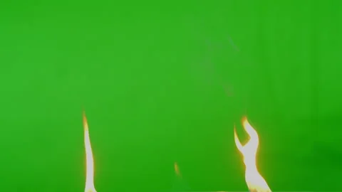 Slow Motion Fire Flame Burning On Green Stock Video Pond5