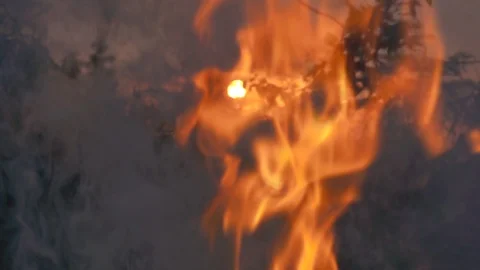 Slow Motion Flame Fire Burning On Sunris Stock Video Pond5