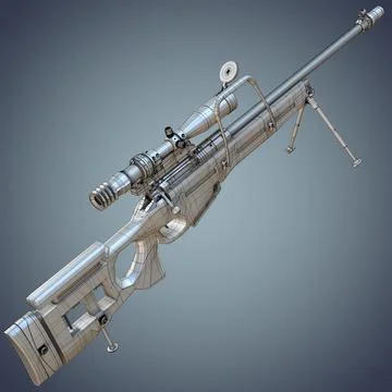 Sv Sniper Rifle With P Scope D Model