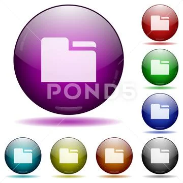 Tab Folder Icon In Glass Sphere Buttons Clip Art