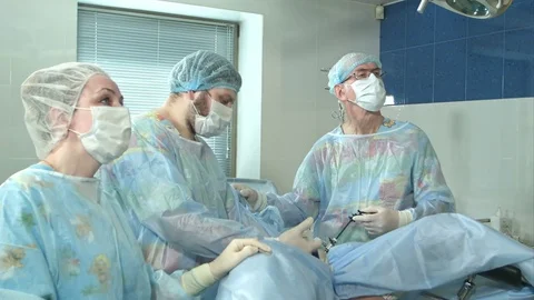 Team Of Doctors Working Together During Stock Video Pond