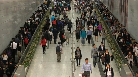 Time Lapse Busy Hong Kong Metro Train Stock Video Pond5