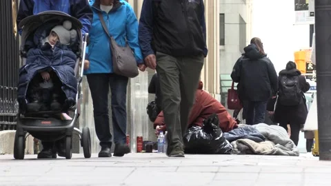 Toronto Homeless People Live City Street Stock Video Pond