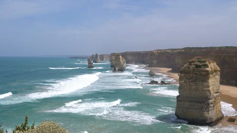 Twelve Apostles Melbourne National Park Stock Video Pond