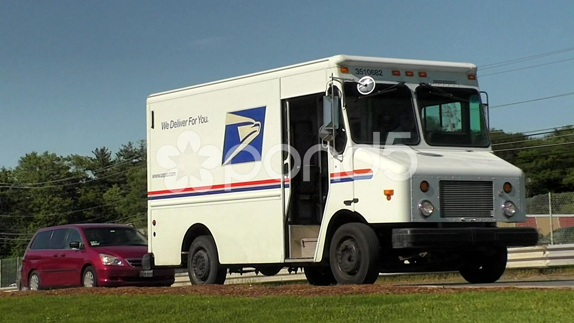 Us Post Office Mail Delivery Van Traffic Footage 51622473