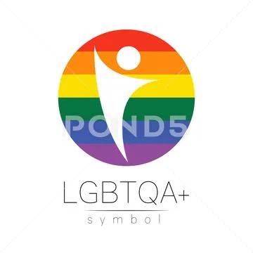 Vector Lgbtqa Logo Symbol Pride Flag Background Icon For Gay Lesbian