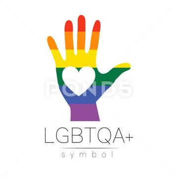 Vector Lgbtqa Logo Symbol Pride Flag Background Icon For Gay Lesbian