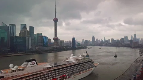 Viking Sun Cruise Ship At Port With Skyl Stock Video Pond5