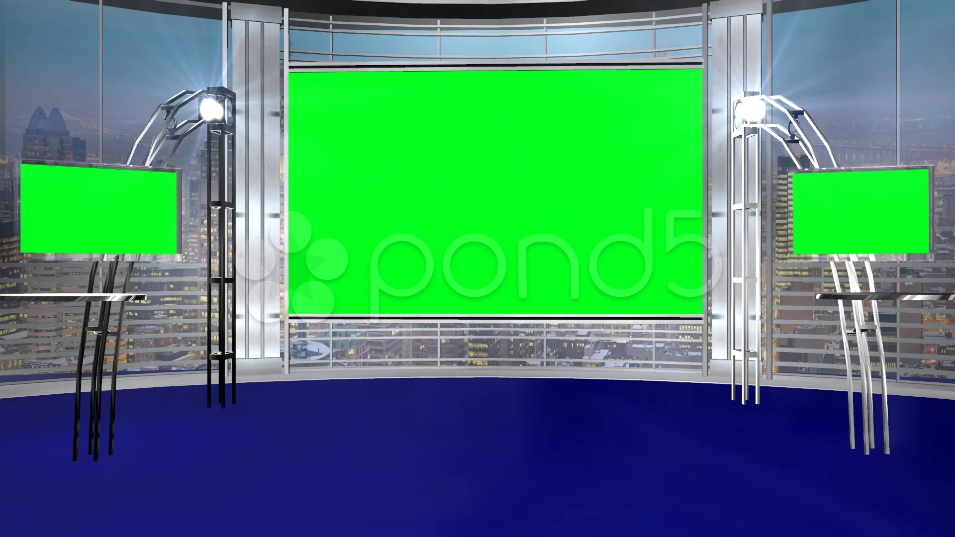 Virtual Studio Background With Green Screen Wall Hi Res 33647486