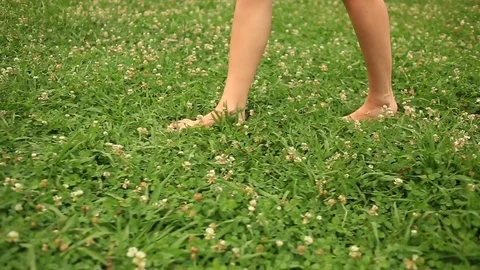 Bare Feet Walking Stock Footage Royalty Free Stock Videos Pond