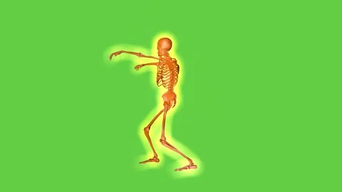 Dancing Skeleton Green Screen Stock Video Footage Royalty Free