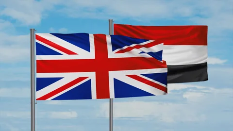 Yemen And United Kingdom Uk Flag Stock Video Pond