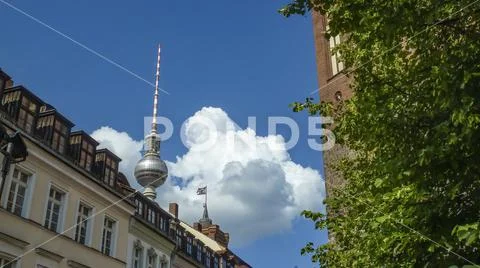 Nikolai district with television tower in Berlin, Germany