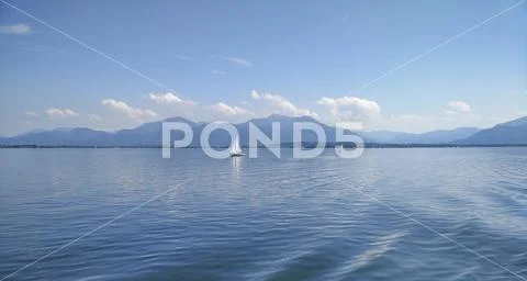 Boats on the Chiemsee in Bavaria, Germany