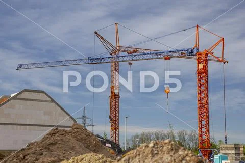Construction sites in a new development area in Germany