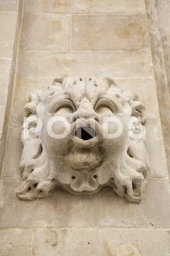 Lion sculpture on facade in Dubrovnik, Croatia