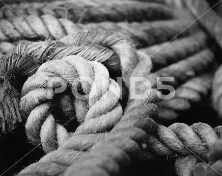 Hemp rope grinding in port dock