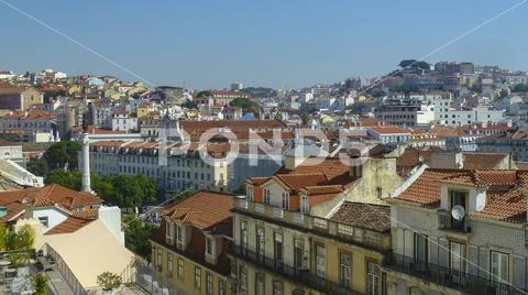 View over Lisbon, Portugal from the Elevador de Santa Justa