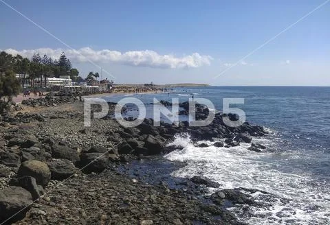 Atlantic coast of Maspalomas, Gran Canaria, Spain