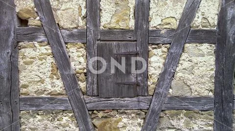 Detail half-timbered facade in Rothenburg ob der Tauber, Germany