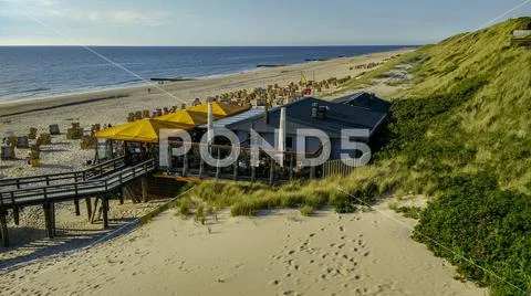 Beach bar, restaurant on the beach on Sylt