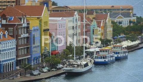 Colorful houses in Willemstad harbor, Curacao