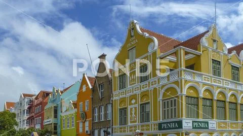 Colorful houses in Willemstad harbor, Curacao