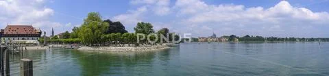 Panorama from Constance Harbor on Lake Constance
